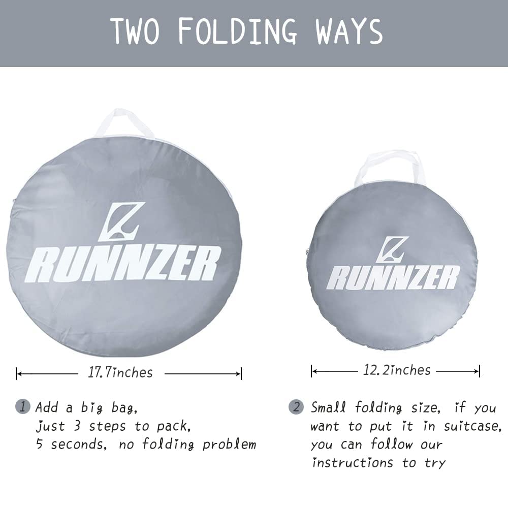 L RUNNzER Pack N Play Tent – instant setup fits in suitcases for travel.