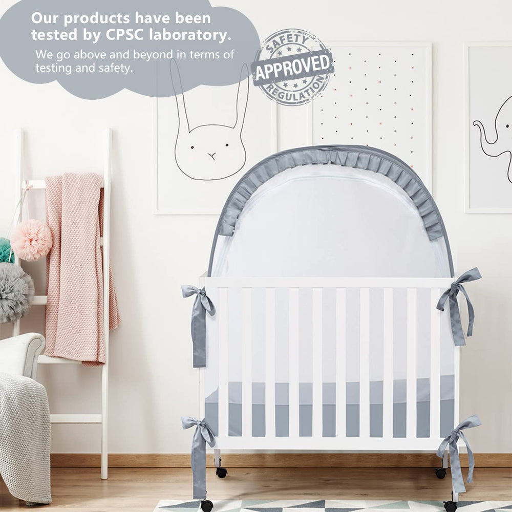 L RUNNZER Pack N Play Tent – compact travel-friendly design for on-the-go parents.
