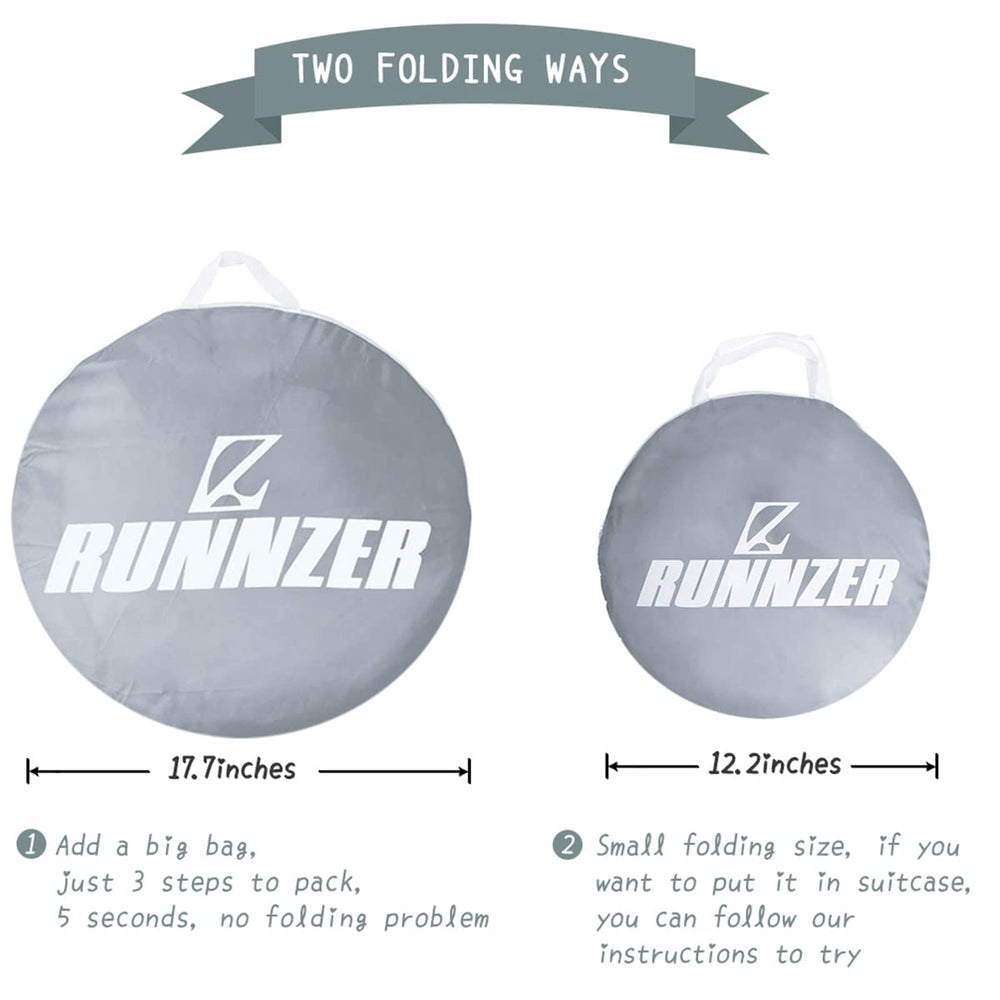 L RUNNZER portable design fits travel luggage for on-the-go safety.