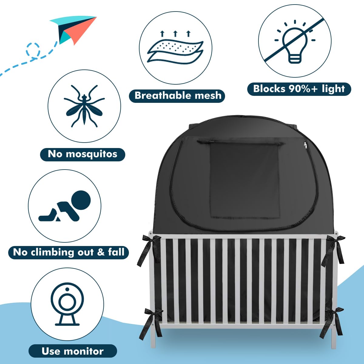 L RUNNZER two-ventilation-windows provide improved airflow for baby comfort.