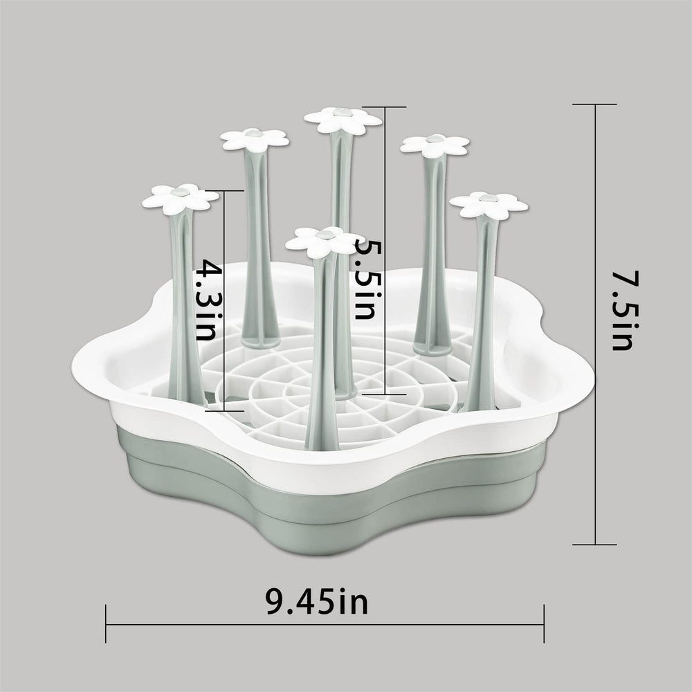 L-Wash drying rack shown with glasses and mugs for efficient air drying