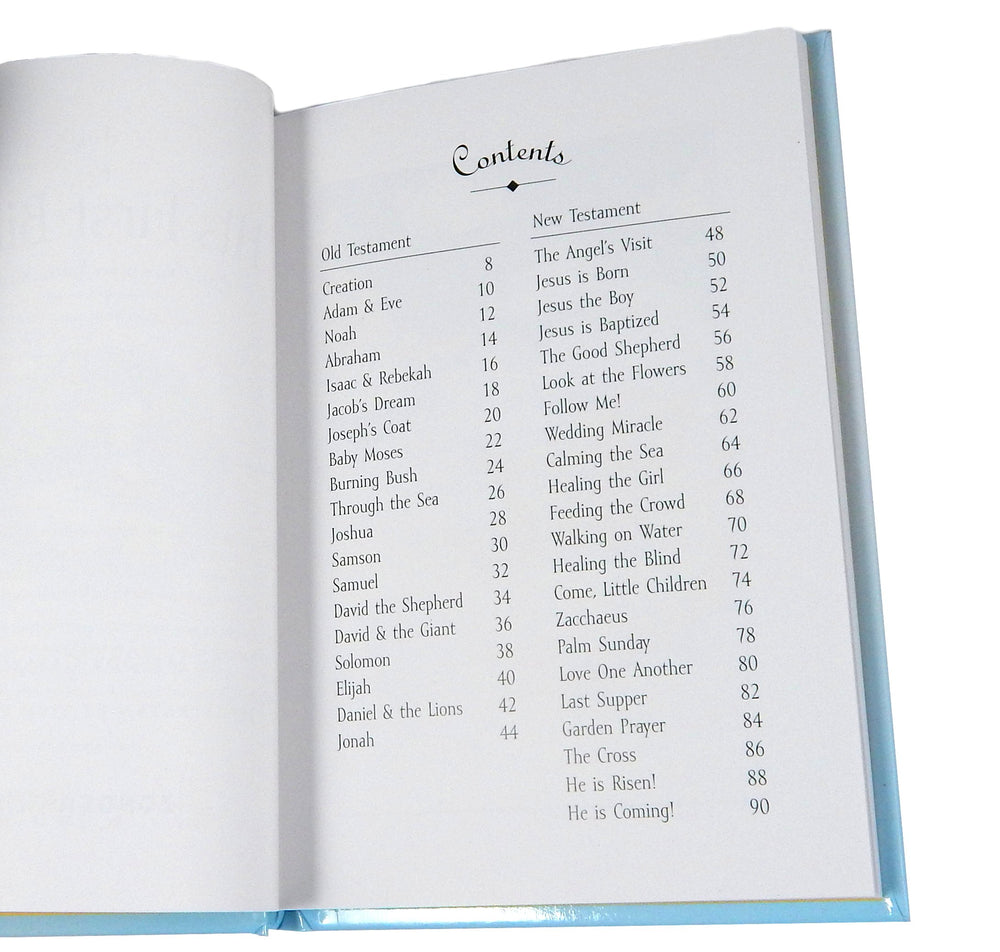 L8 Baby Boy First Bible cross set with pewter finish, a lasting christening gift.