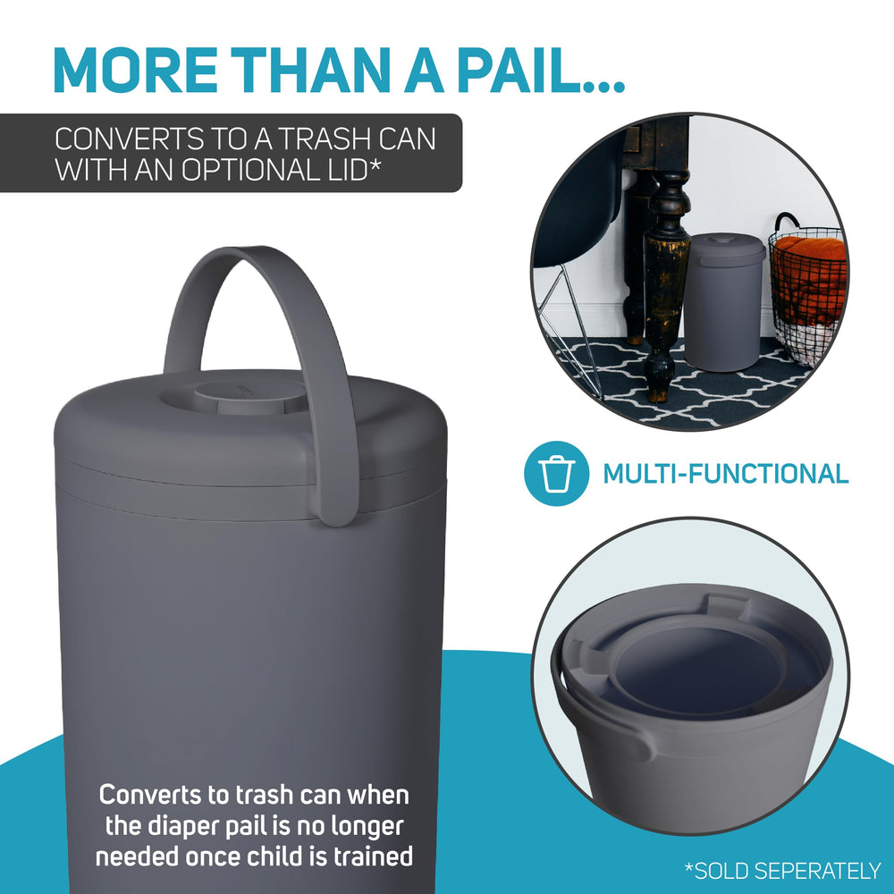 L.A. Baby Magic Diaper Pail starter kit image shows quick setup.