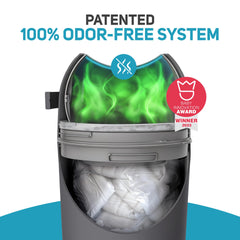 L.A. Baby Magic Diaper Pail compatible with standard trash bags for savings.