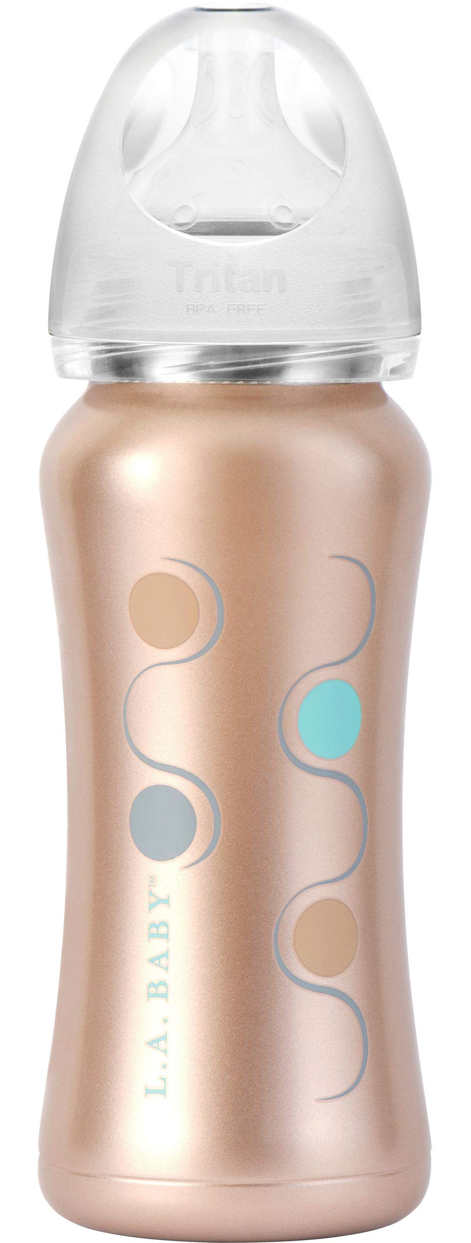 L.A. Baby bottle is top-rack dishwasher safe for quick cleanup.