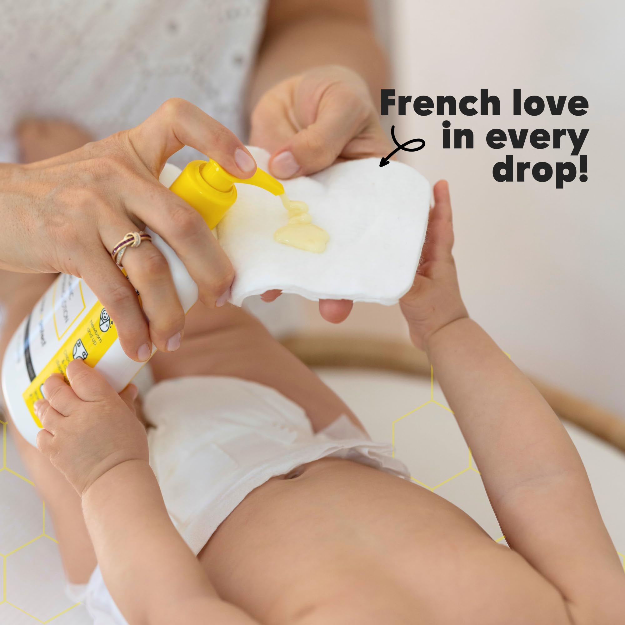 Product application scene shows simple, mess-free skincare routines with cotton pad and lotion.