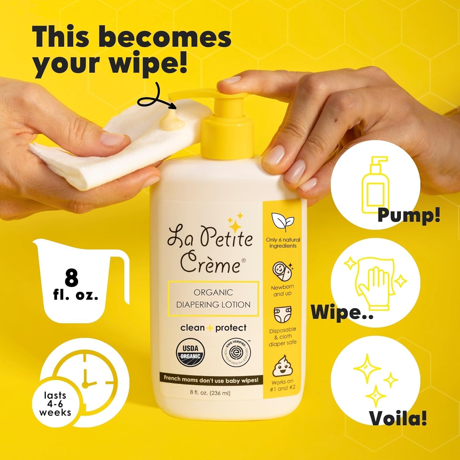 La Petite Creme organic ingredients close-up emphasizes clean, chemical-free care.