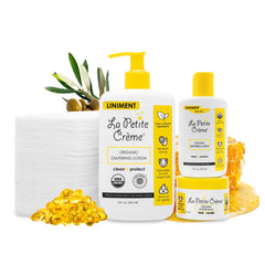 La Petite Creme premium diapering gift set packaging: ready-to-gift baby care bundle.