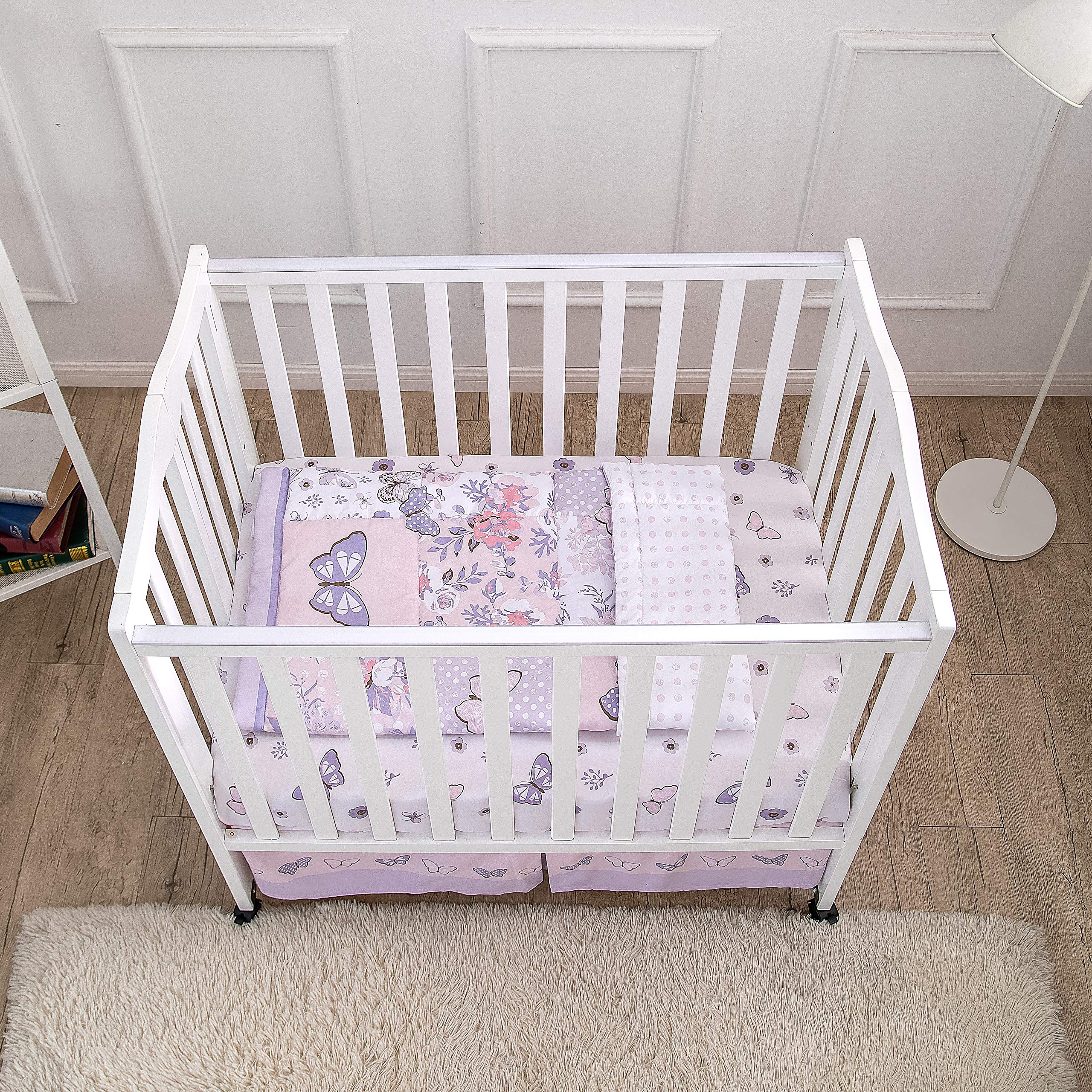 La Premura pastel butterfly quilt showcases vibrant colors for a cozy nursery focal point.