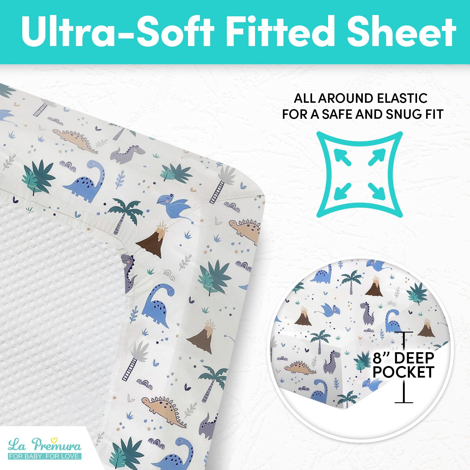 La Premura crib skirt dust-ruffle adds frame and tidy crib area.