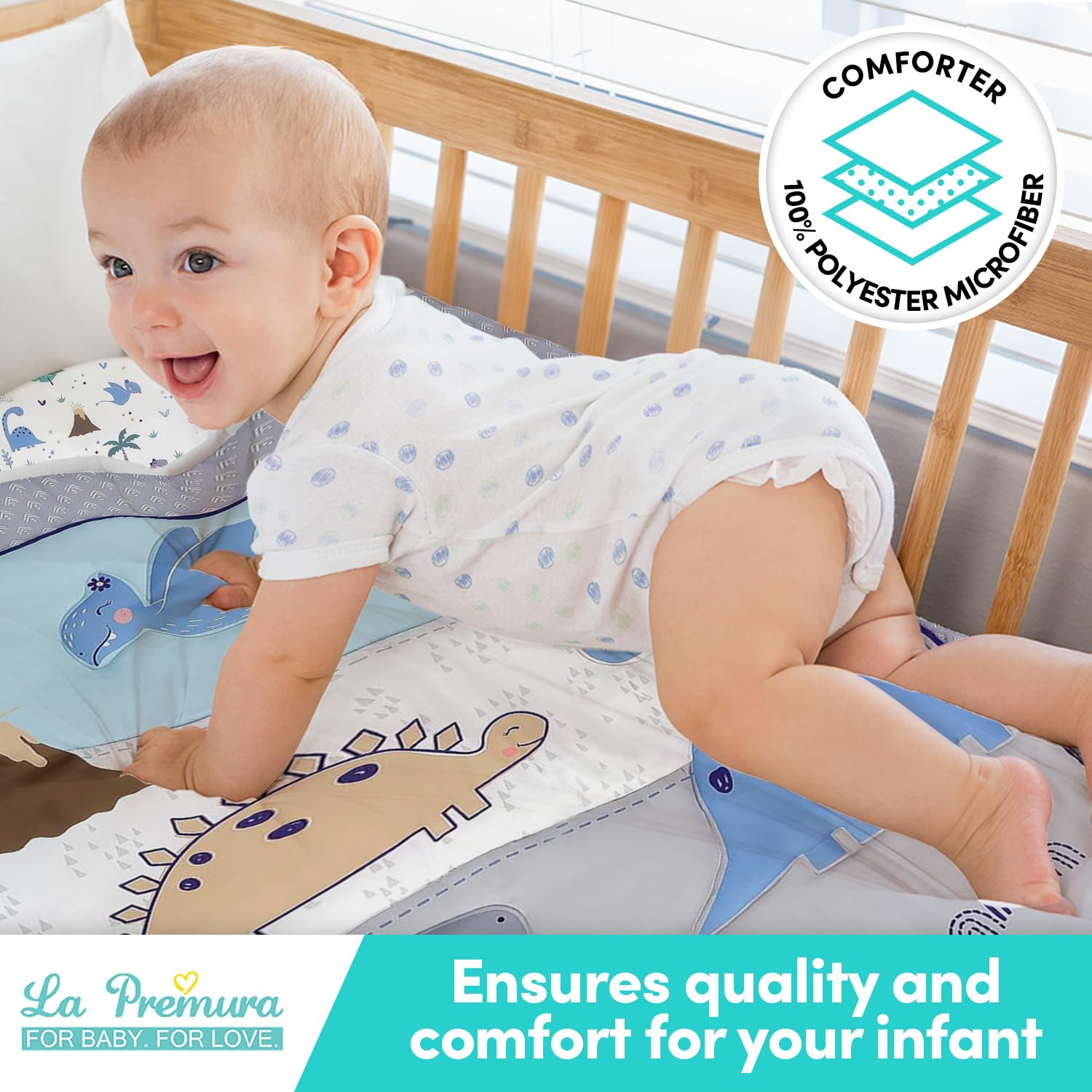 La Premura microfiber comforter provides soft warmth for daily use.