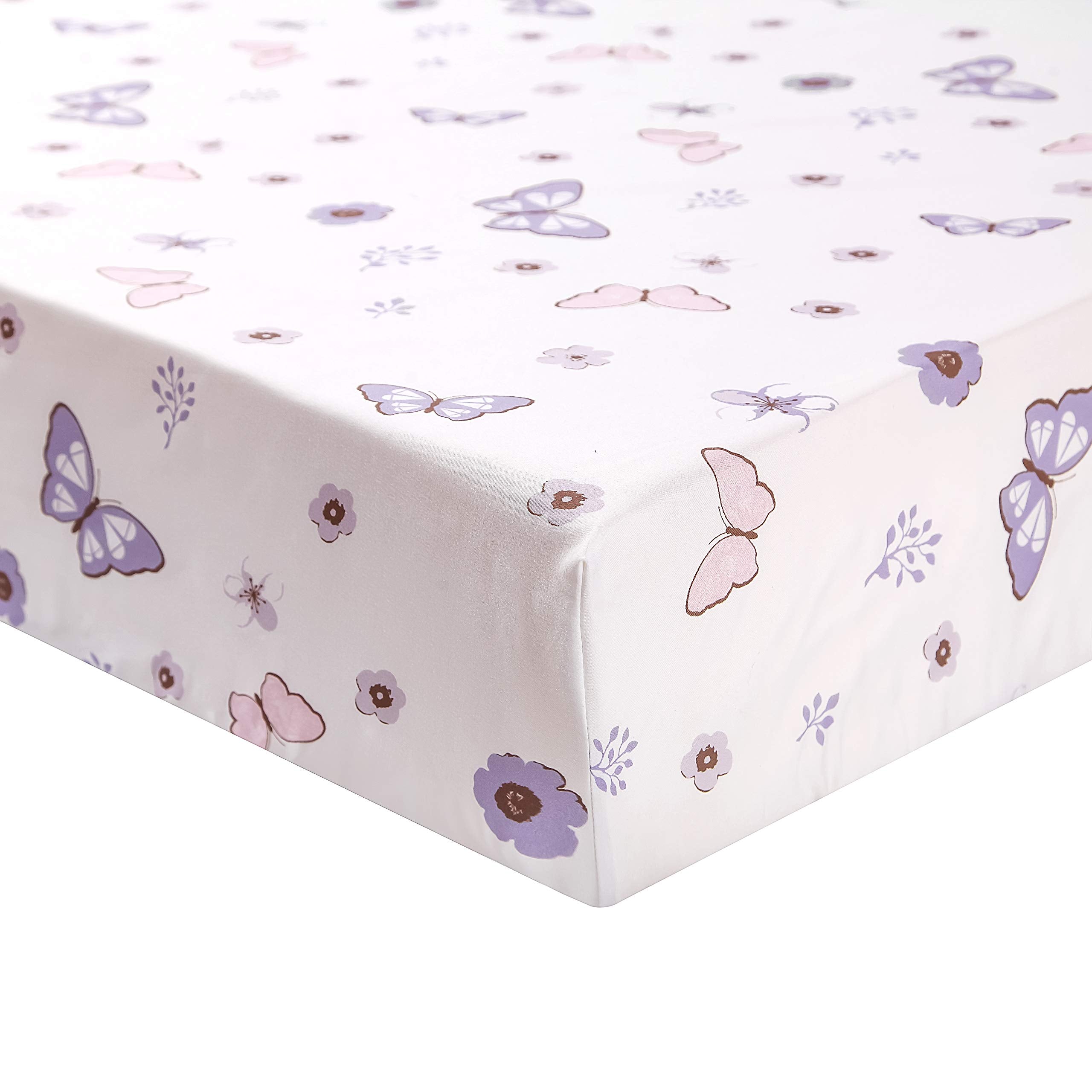 La Premura pastel butterflies and watercolor florals create a soothing nursery ambiance.