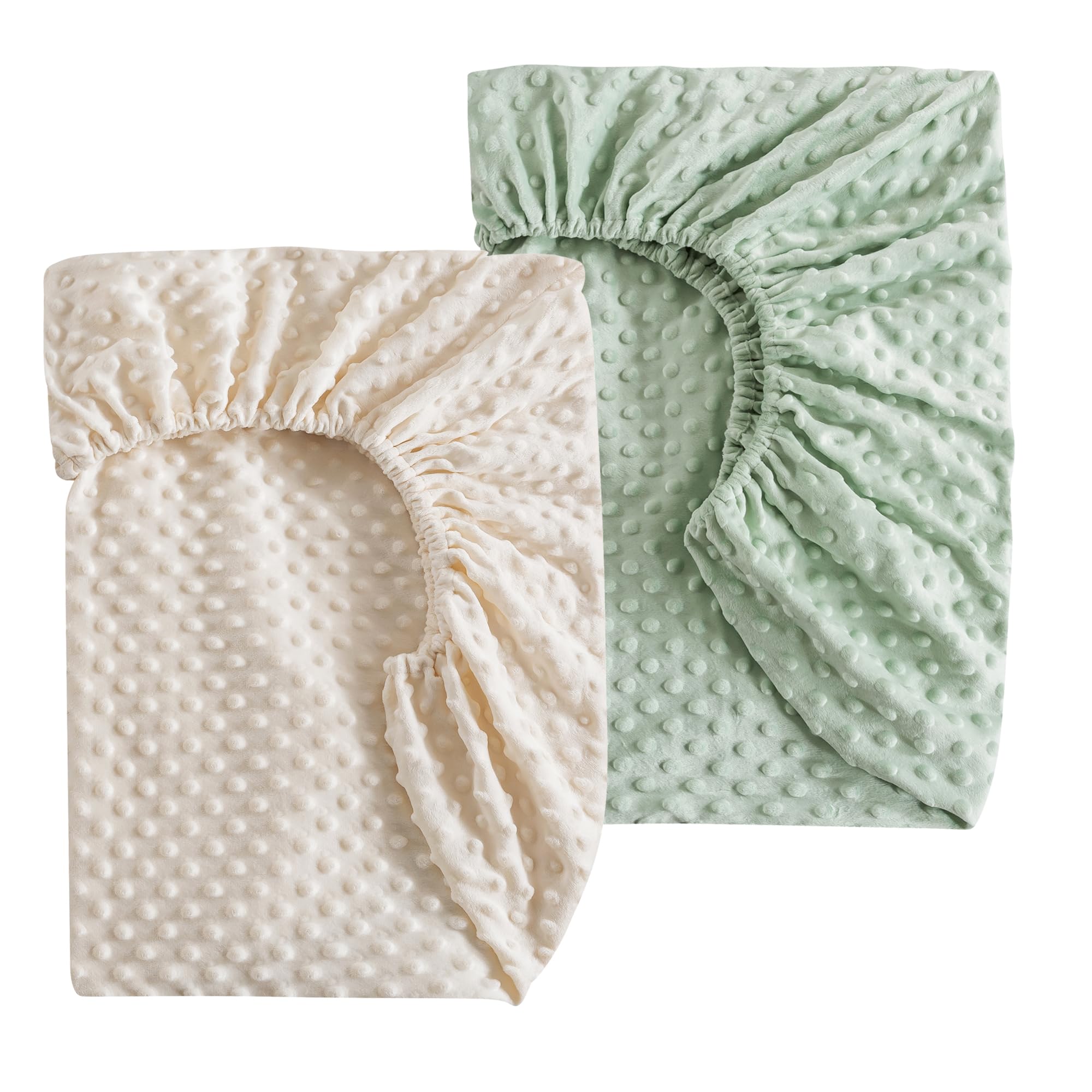 La Sheer fuzzy crib sheets 2-pack showcase plush fleece for ultra-soft baby sleep comfort.