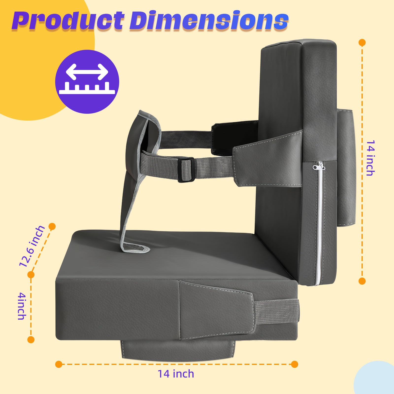 Laapee booster seat non-slip-bottom keeps chair stable during eating