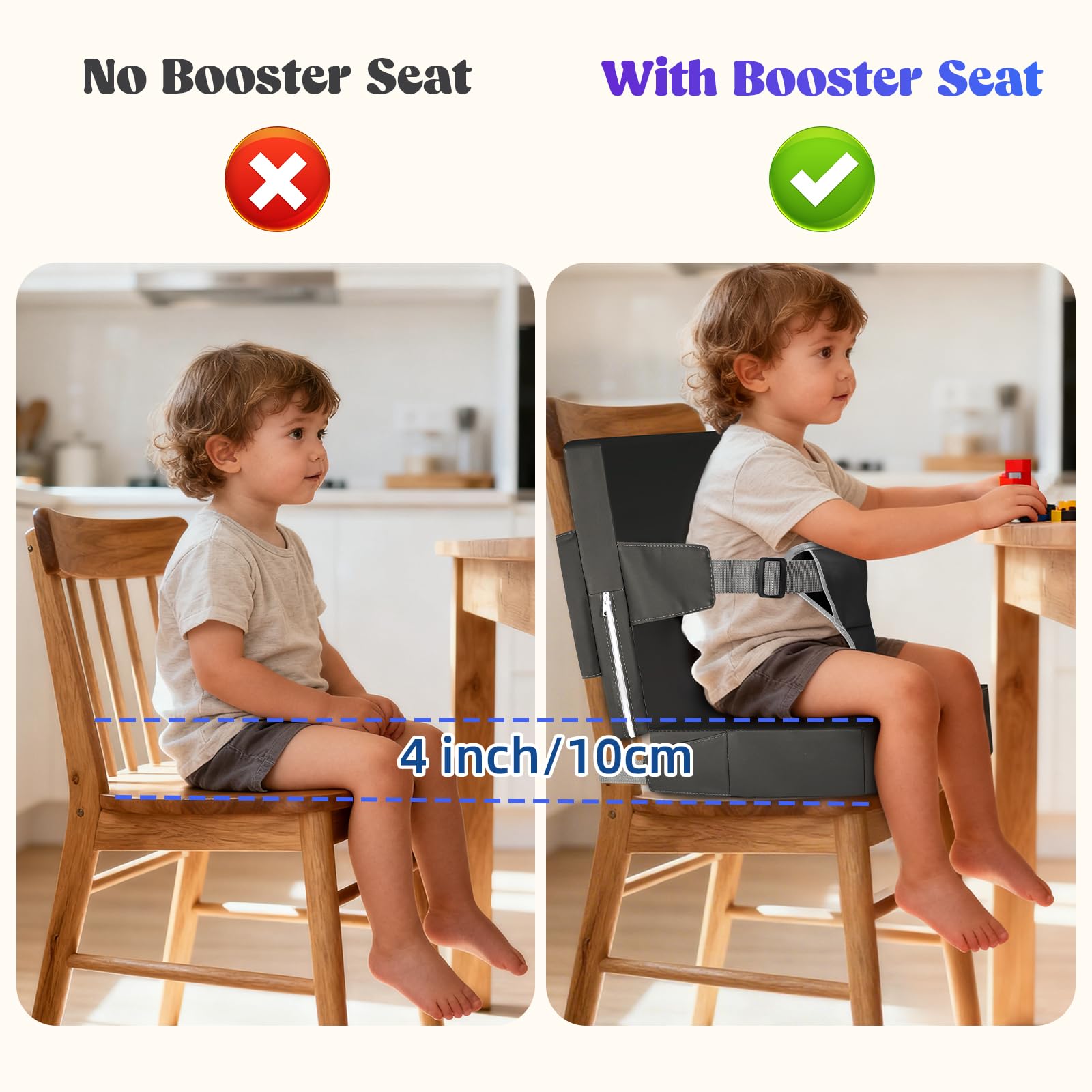 Laapee booster seat zipper-removable-cover enables thorough cleaning