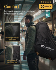 Labitree carseat travel bag uses 420D fabric to resist rain and dust.