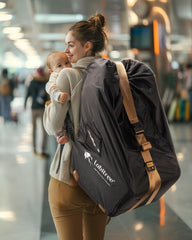 Labitree carseat travel bag full-opening zipper for easy loading.