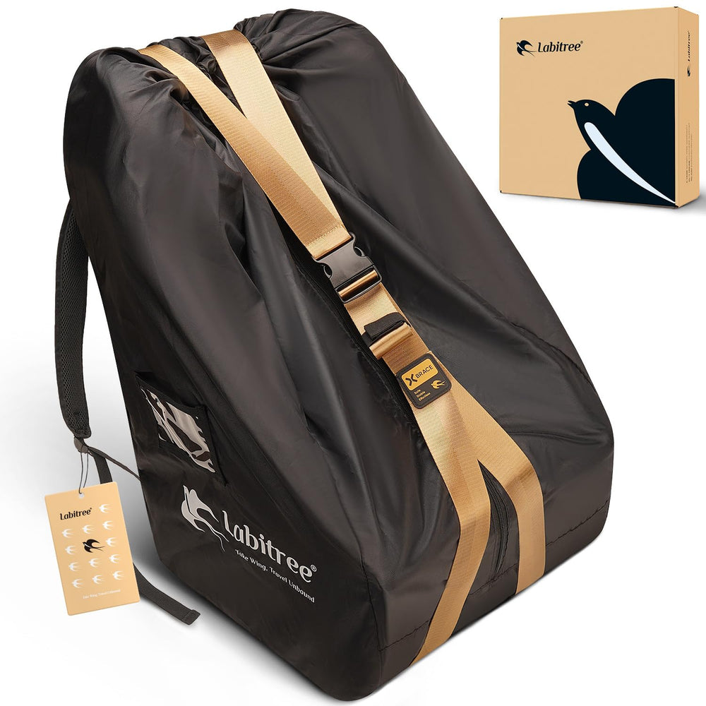 Labitree carseat travel bag gate-check ready with reinforced support.