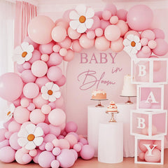 LACEVINE Baby in Bloom decal arch creates a welcoming entrance for baby showers.