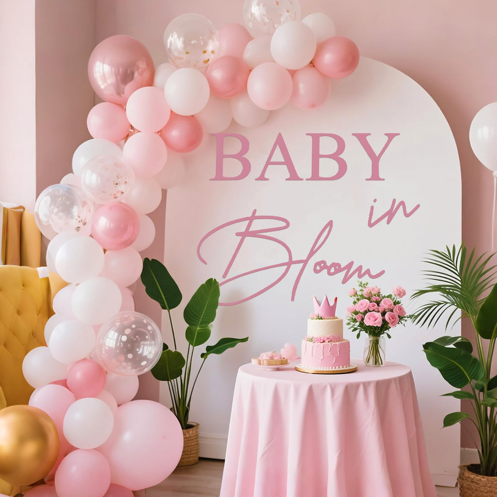 LACEVINE Baby in Bloom decal font detail adds refined, stylish typography.