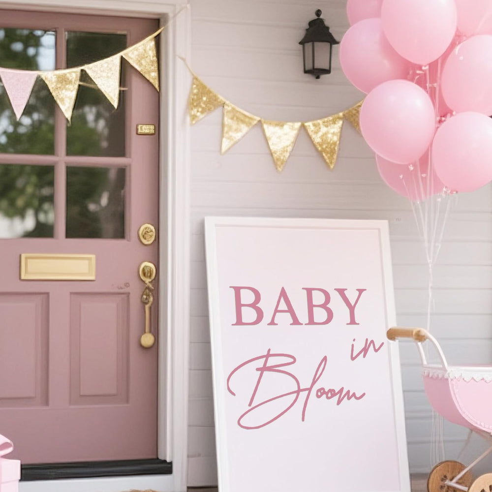 LACEVINE Baby in Bloom decal patterns create cohesive theme throughout venue.