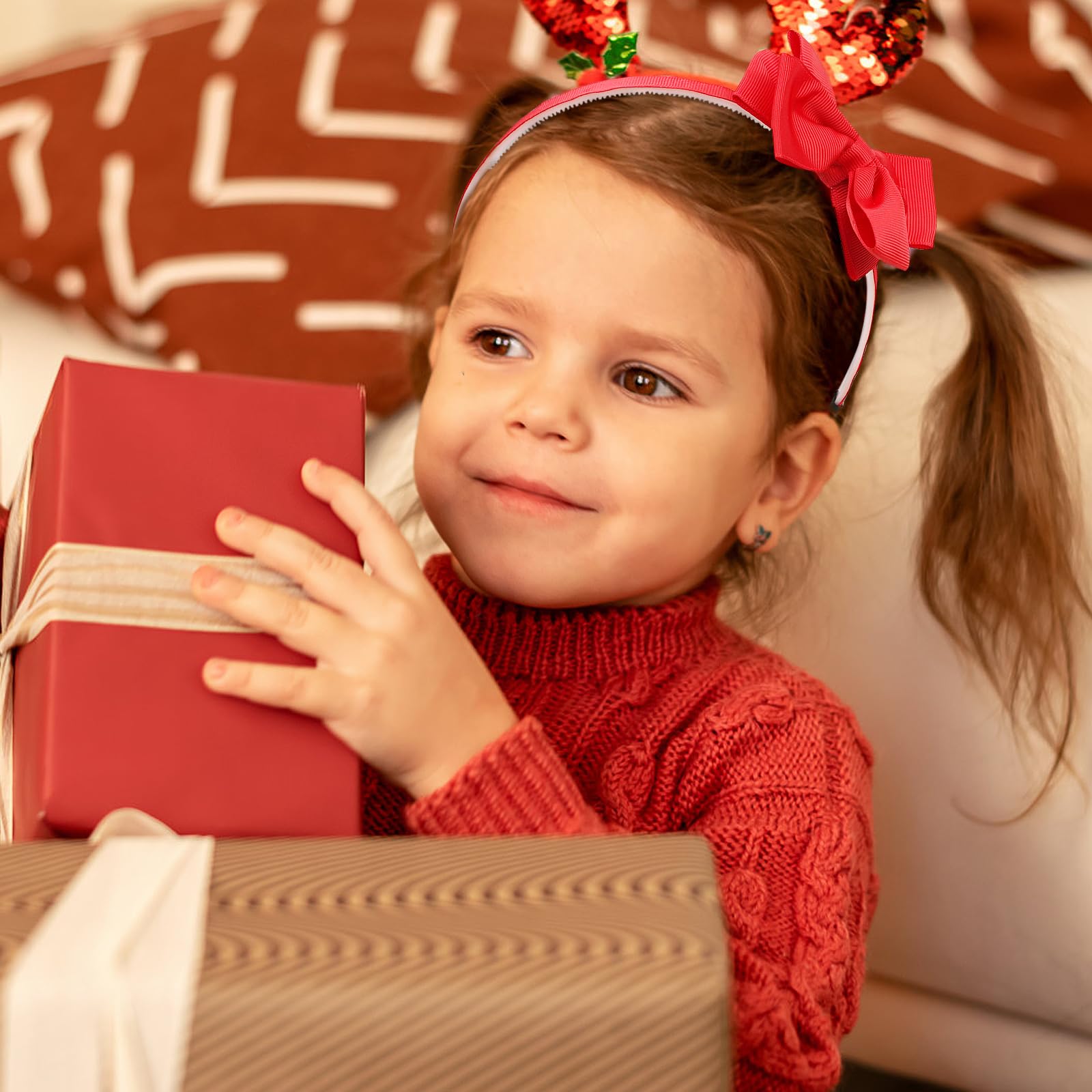 LACGO headband with bow red for daily wear and festive occasions.