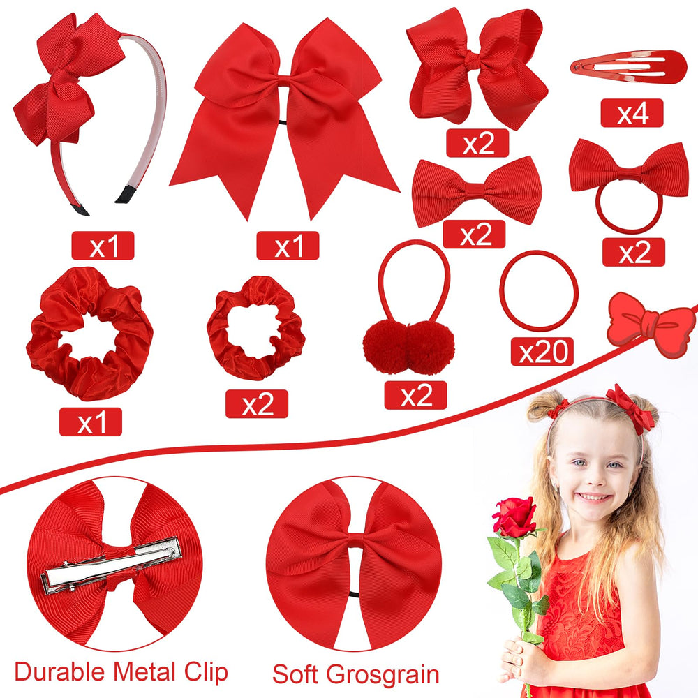 LACGO hair bow set metal clip closeup highlights durable hardware that resists bending.