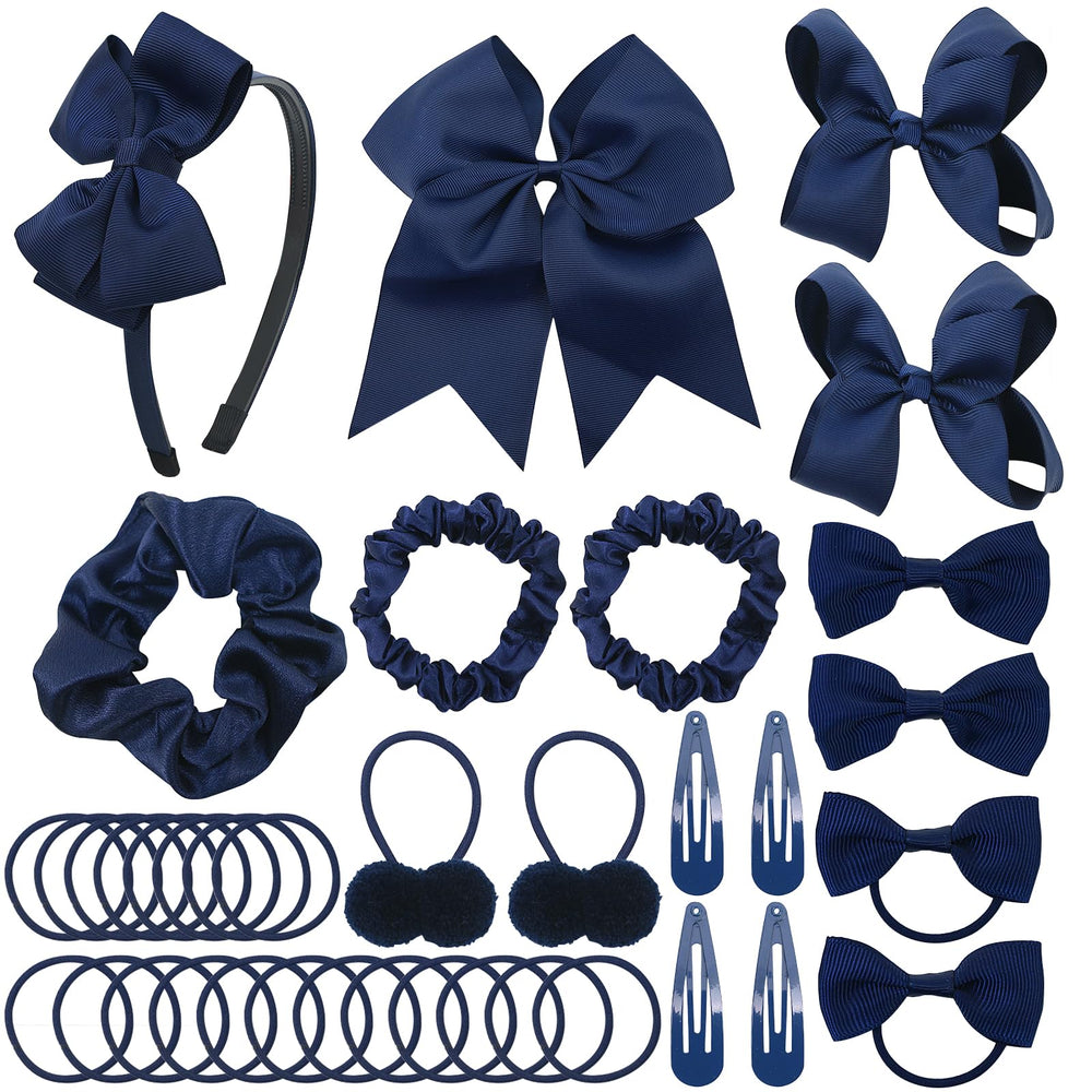 LACGO pack37 school uniform bow set shows durable navy grosgrain bows for daily wear