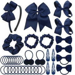 LACGO pack37 school uniform bow set shows durable navy grosgrain bows for daily wear