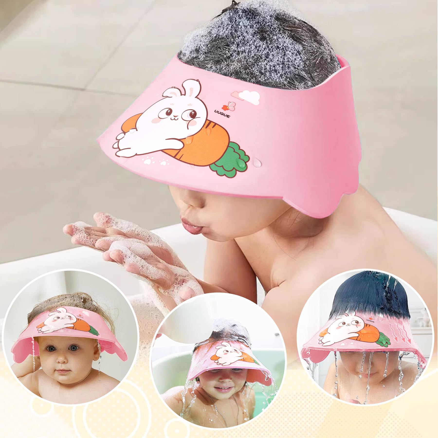 LADES baby shower cap vibrant colors brighten bath time
