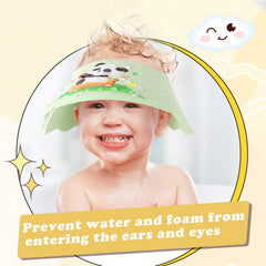 LADES baby shower cap wide-brim provides eye and ear splash protection.