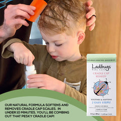 Ladibugs fine-toothed double-sided comb close-up for gentle flakes