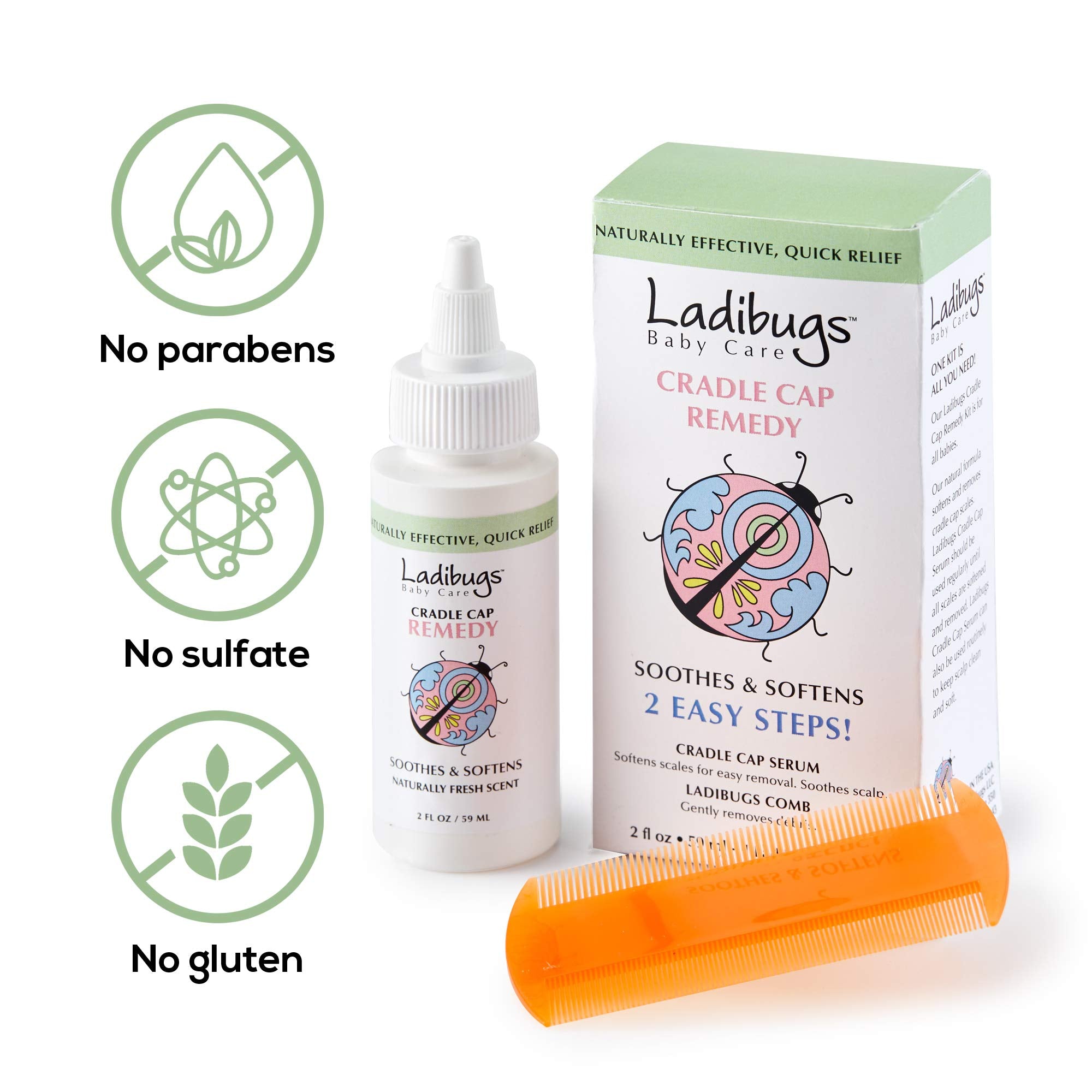 Ladibugs serum application on dry hair to soothe scalp