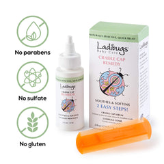 Ladibugs serum application on dry hair to soothe scalp