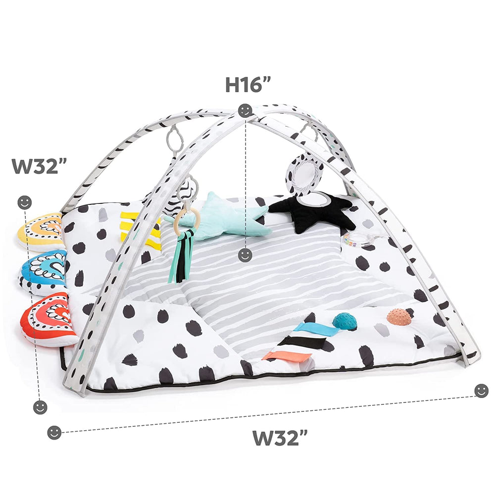 LADIDA tummy time mat detachable rings for crib or stroller use