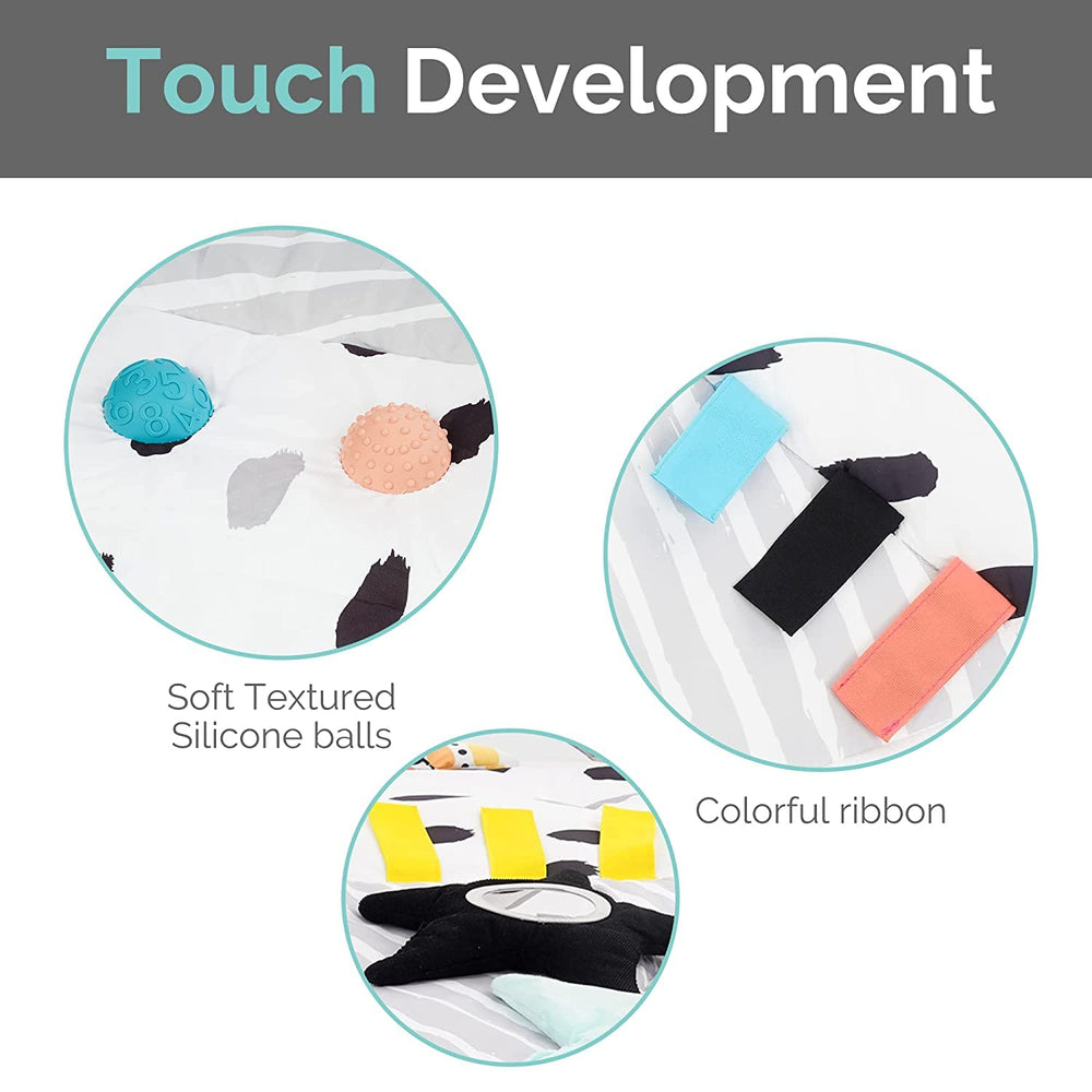 LADIDA tummy time mat six ribbons aiding sight development
