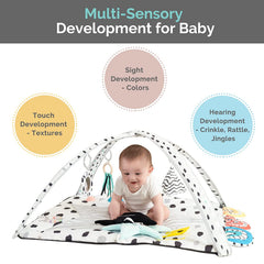 LADIDA tummy time mat spread-out layout with rainbow cushions for tummy time support