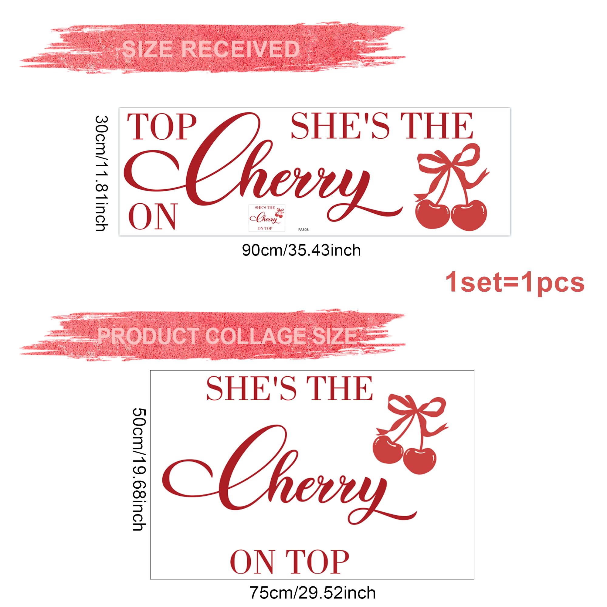 Ladinimo Cherry motif wall decal adds candy-red centerpiece to party decor.