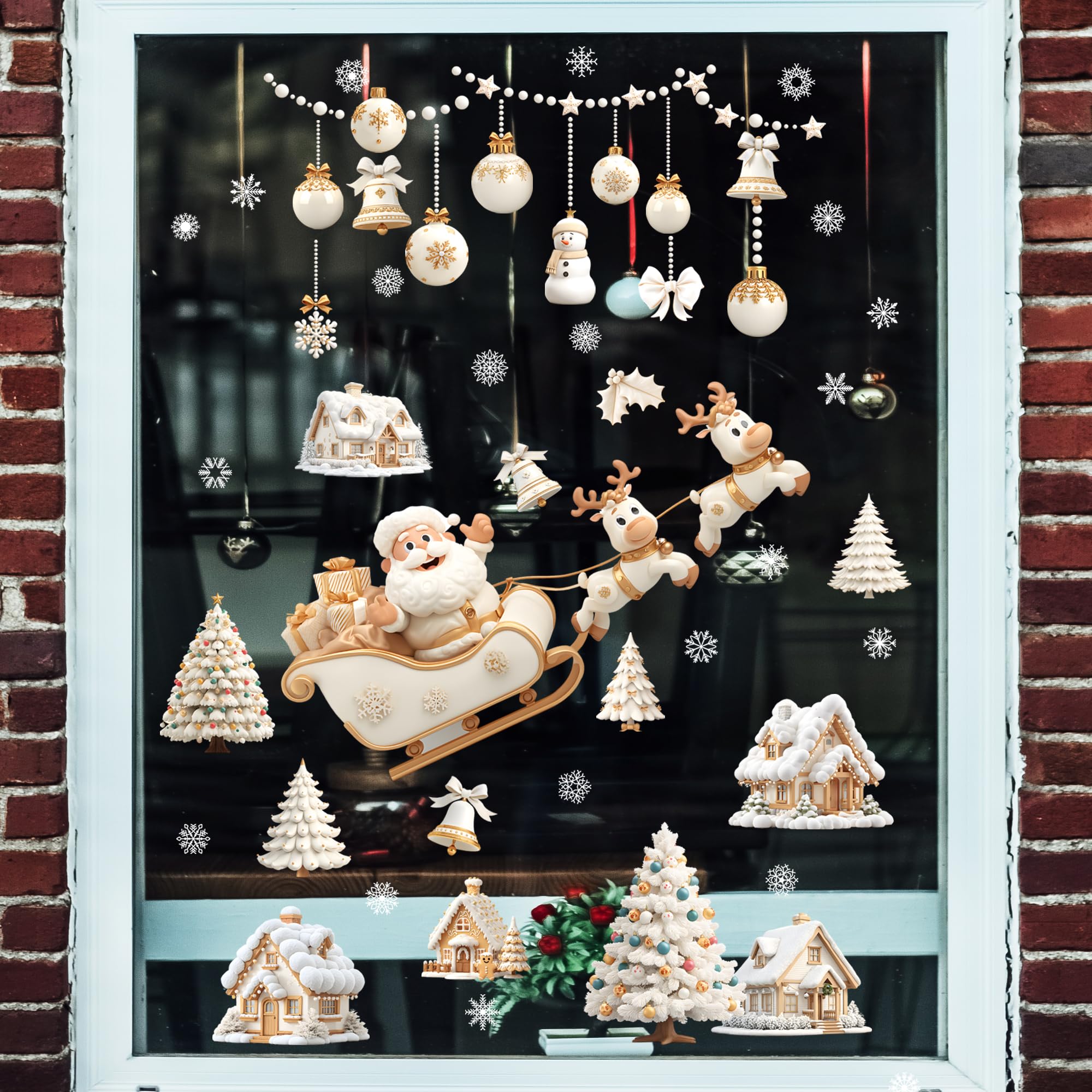 Ladinimo Christmas-tree window cling brightens windows with colorful, reusable holiday charm