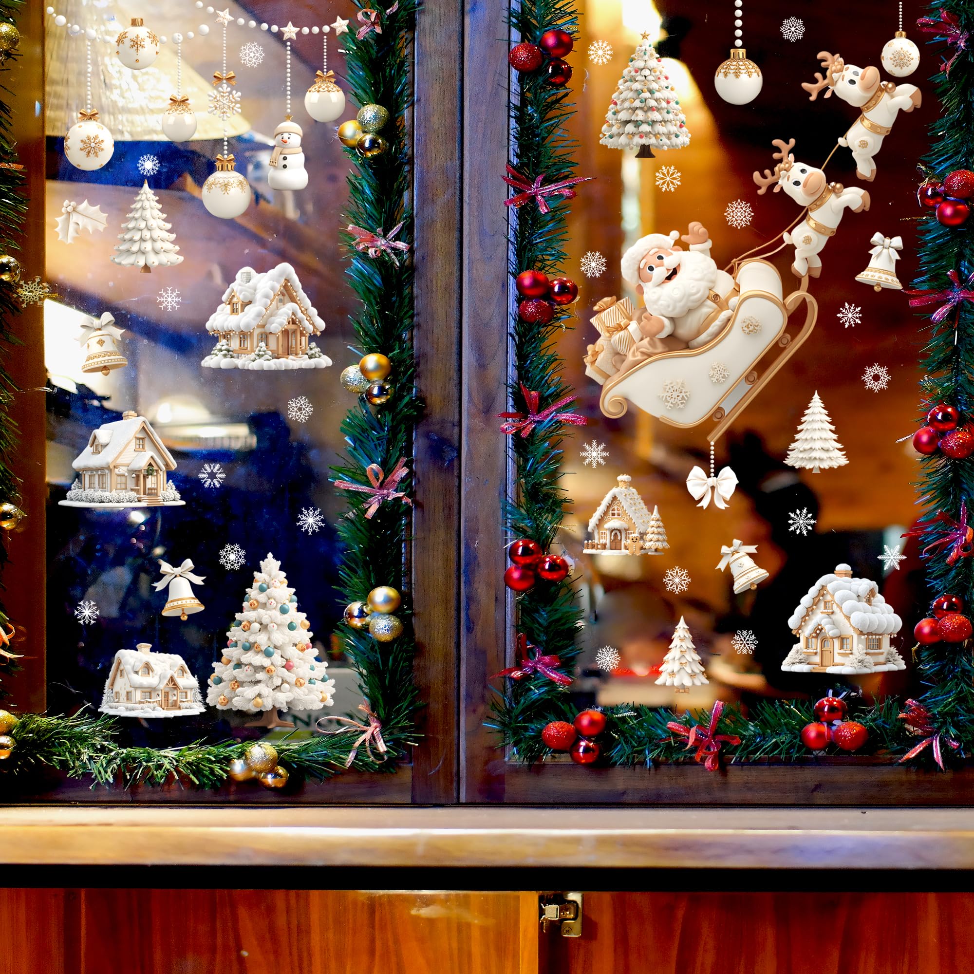 Ladinimo festive-ornaments window cling enhances spaces with seasonal ambience and easy removal