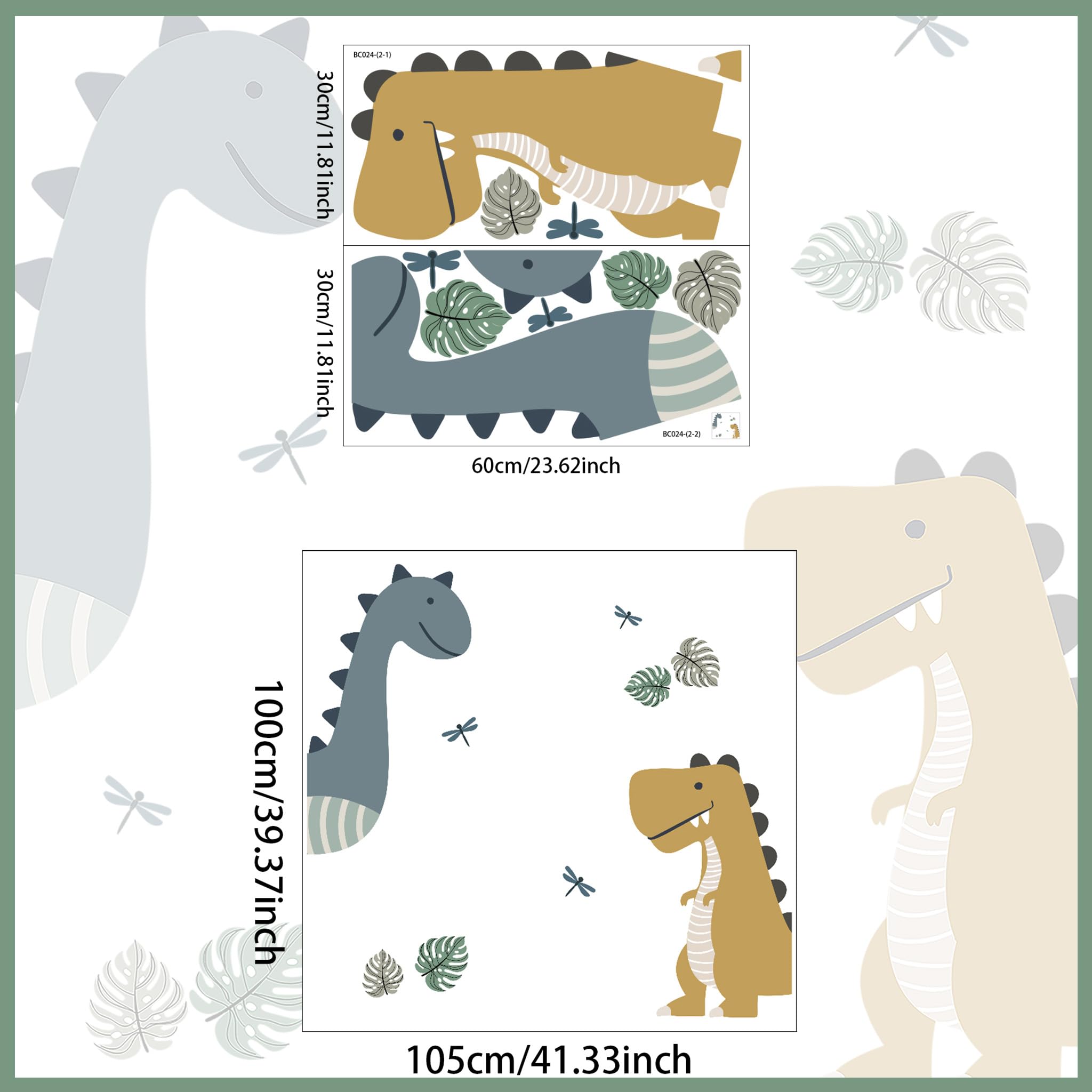 Ladinimo dinosaur palm tree decal 1 highlights tropical vibe in playroom