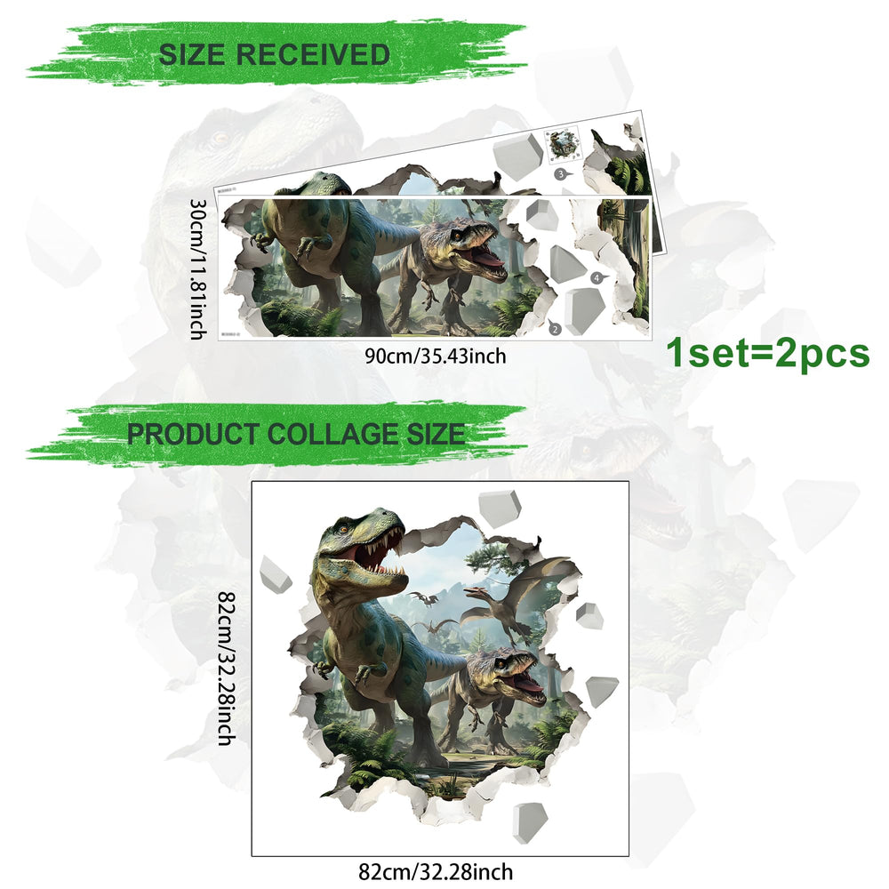 Ladinimo 3D dinosaur wall stickers featuring flying dinosaurs add dynamic motion to playrooms