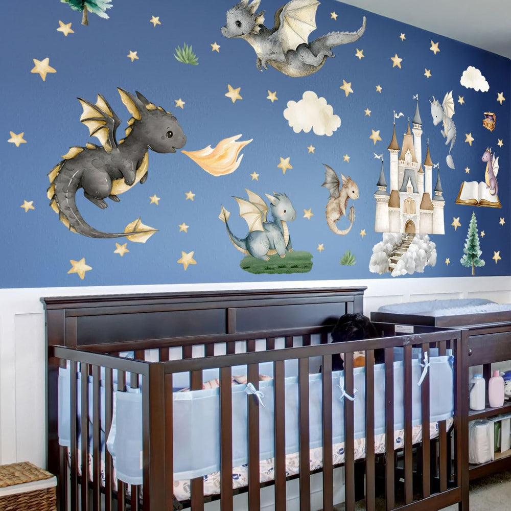 Ladinimo dragon wall art for bedrooms and nurseries sparks imagination safely