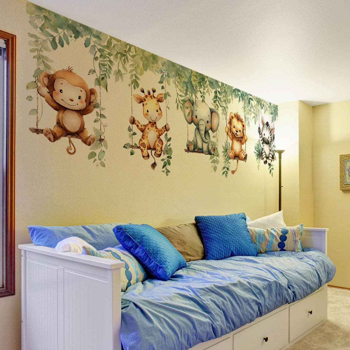 Ladinimo vine leaves backdrop decal — versatile jungle scene for walls.
