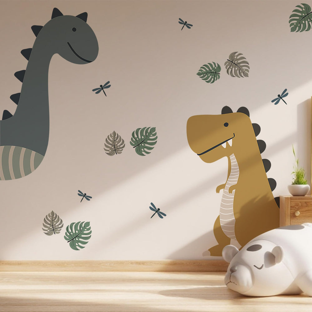 Ladinimo large dinosaur wall sticker panel view boosts color fade-resistant decor