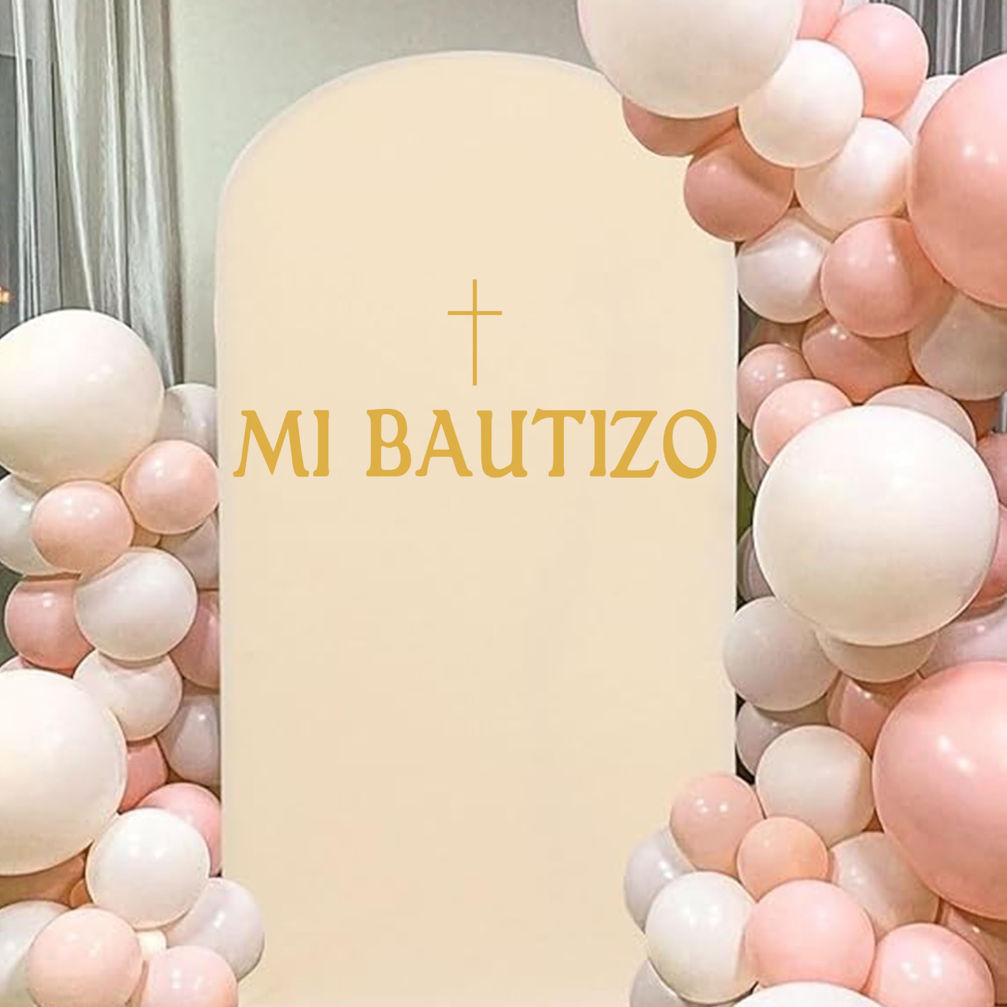 Ladinimo Mi Bautizo baby shower decor idea with religious elegance