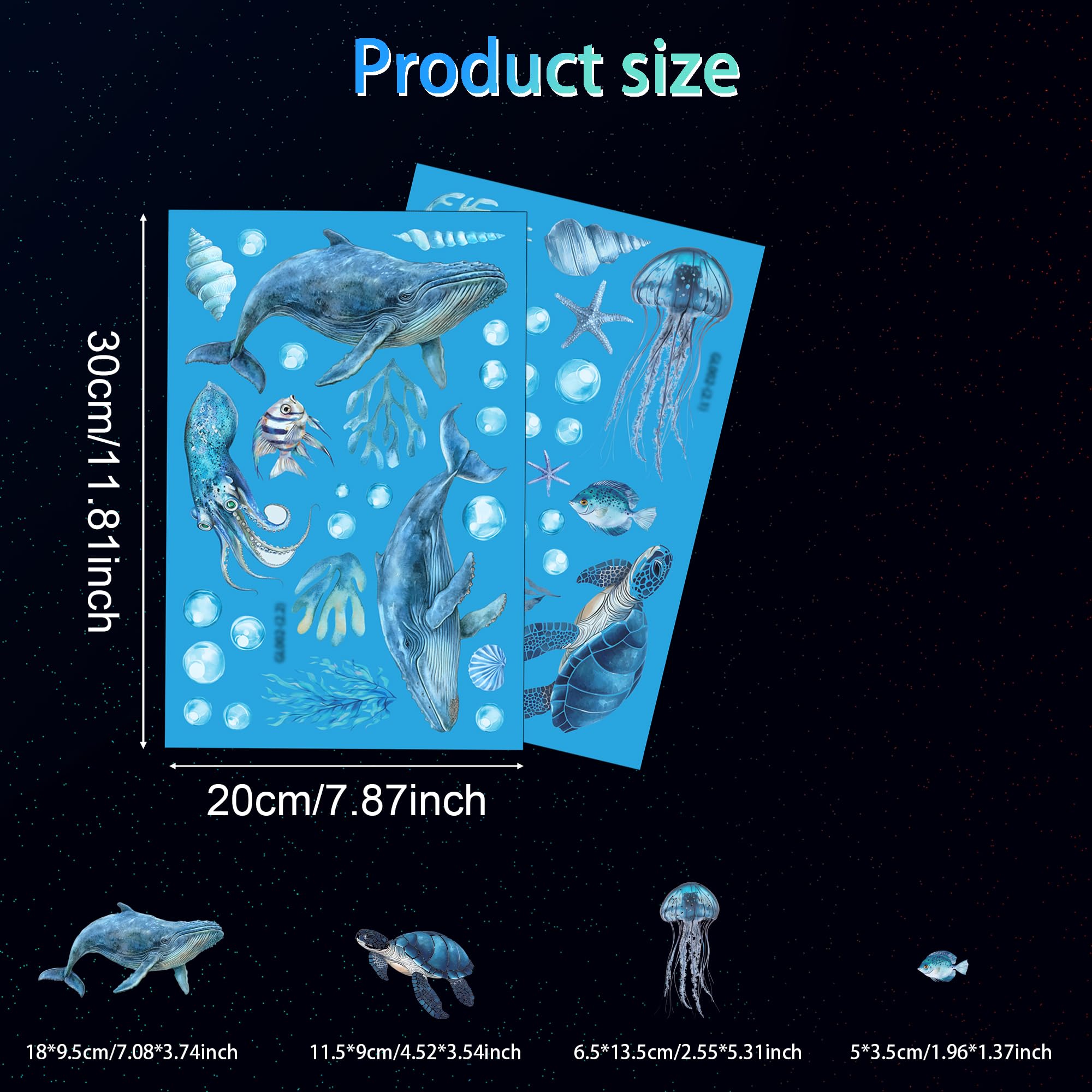 Ladinimo ocean animals art decals decorate a classroom or bedroom