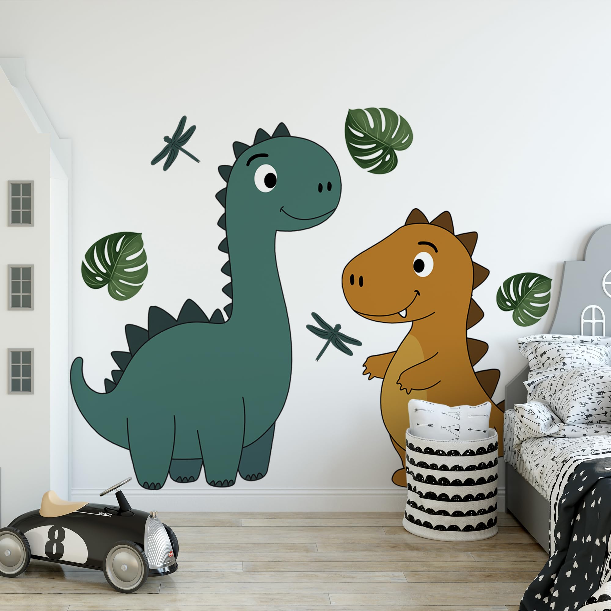 Ladinimo removable dinosaur wall decals peel cleanly without residue