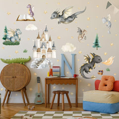 Ladinimo wall decal castles and clouds brightens living spaces with magical scenery