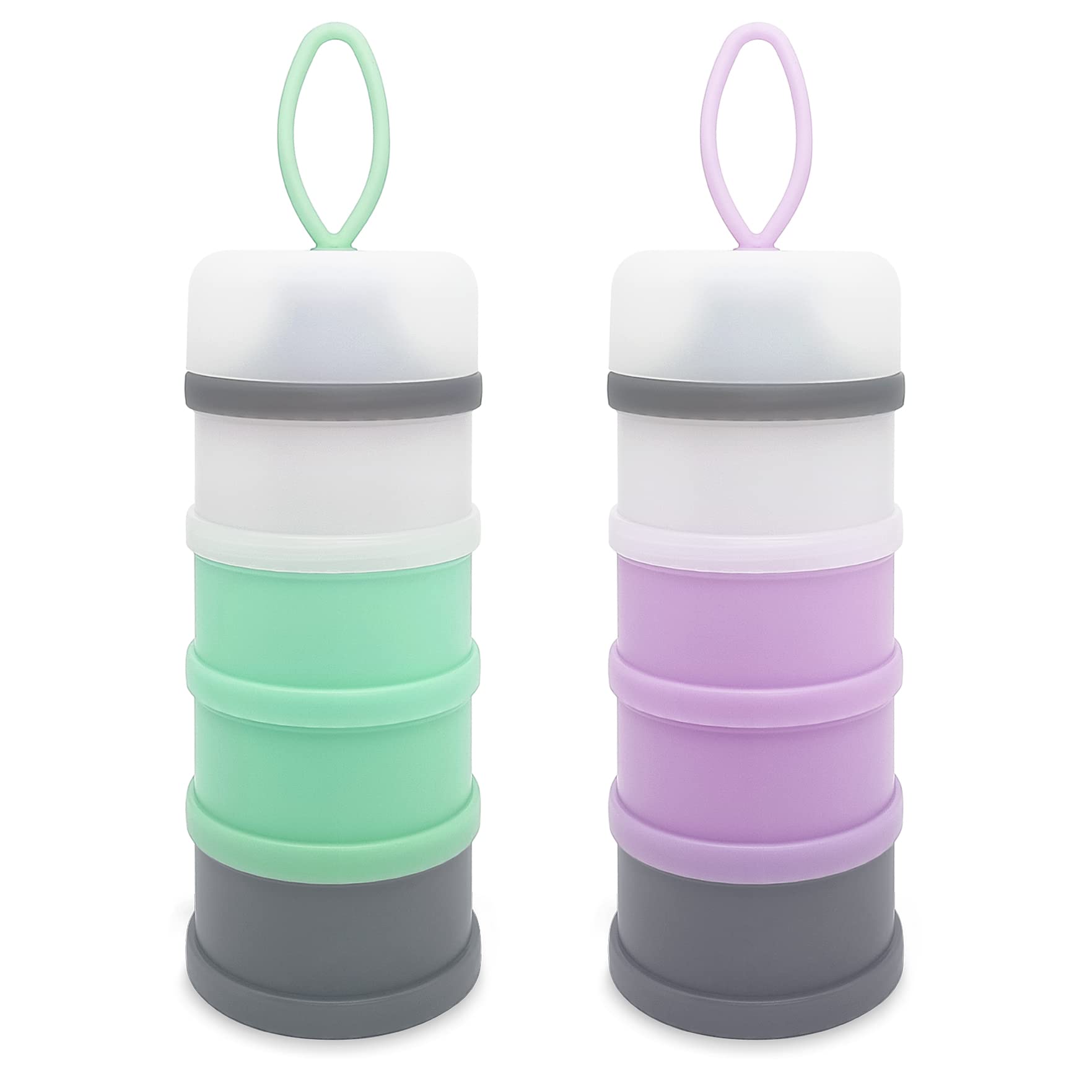 LADISO Baby Formula Dispenser with a 4-layer stack for easy on-the-go portions.